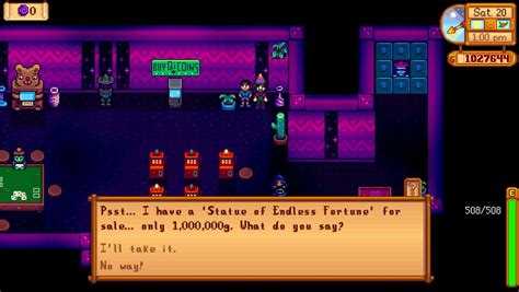 stardew casino|statue of endless fortune stardew.
